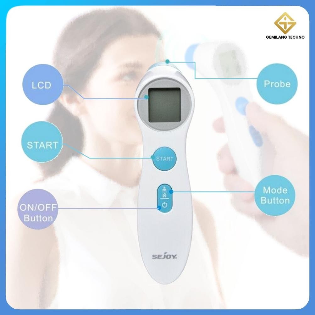Alat pengukur suhu badan panas untuk anak dan bayi Sejoy DET-306 infrared Thermometer Digital terlar