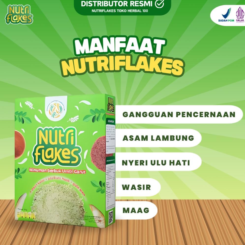 

Nutriflakes Sereal Umbi Garut Obat Atasi Maag, Gerd Dan Asam Lambung 1 Box
