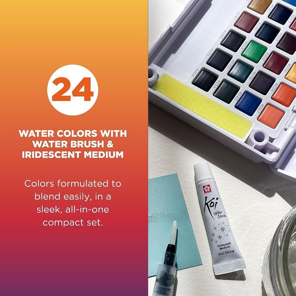 

Sakura Koi Watercolor 24 Pocket Field Sketch Box Set Cat Air Terlaris