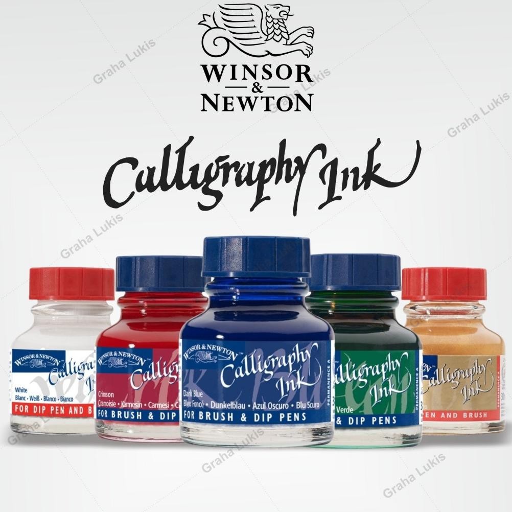 

Winsor & Newton Calligraphy Ink Gold / White / Green / Dark Blue / Crimson 30ml Terlaris