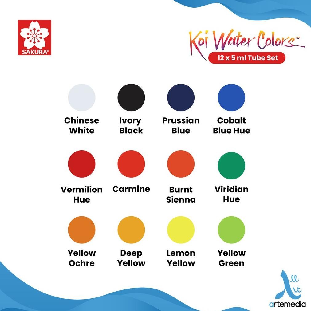 

Sakura Koi Watercolor Tube 5ml Set Cat Air Terlaris