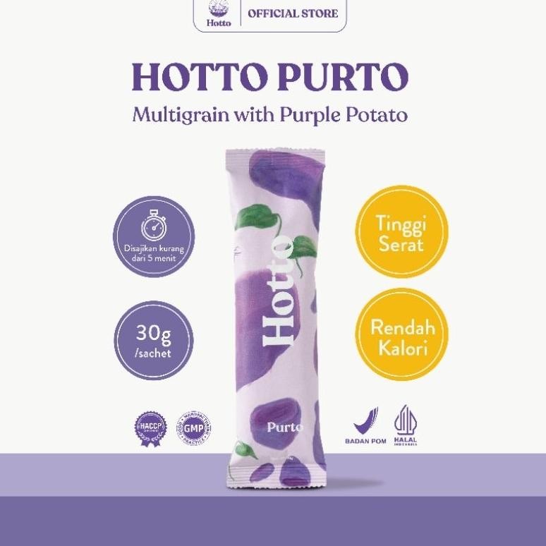 

PAKET SACHET Hotto Purto Multigrain With Purple Potato Original Oat Ubi Ungu Sweet Potato Gerd Meal Replacement Sereal Replacment Makanan Pengganti Sarapan High Fiber Melancarkan Pencernaan Menurunkan Berat Badan Bandung Halal BPOM Official Store Hoto