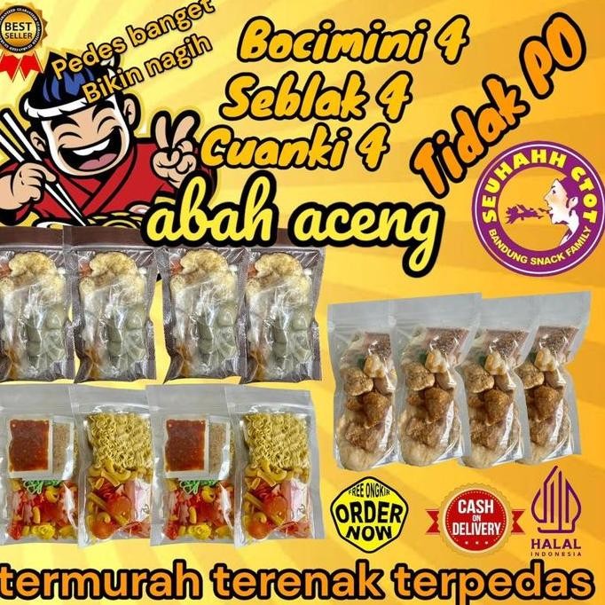

Mix baso aci 4, Seblak 4, Cuanki 4 Abah Aceng Instan Sambal Food Pedas Cireng isi SHA
