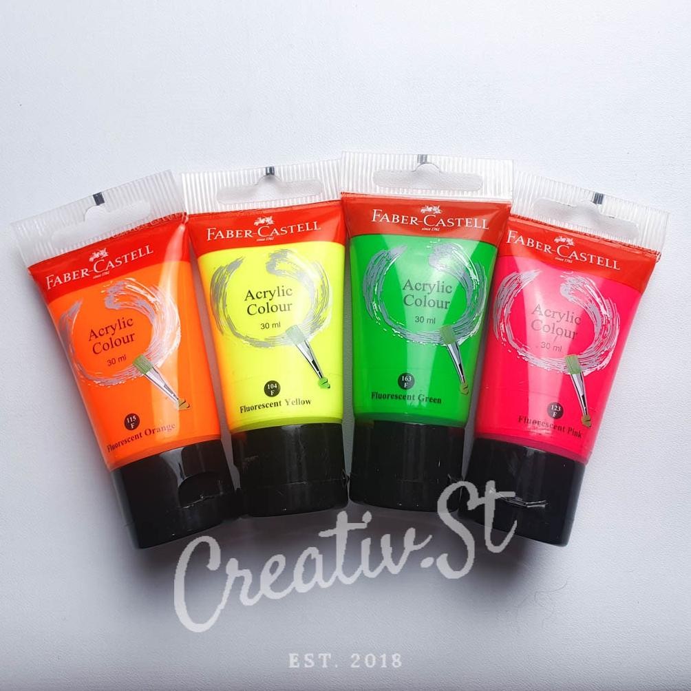 

FABER CASTELL Cat Acrylic Flourescent 30 Ml Satuan Cat Lukis Akrilik Terlaris