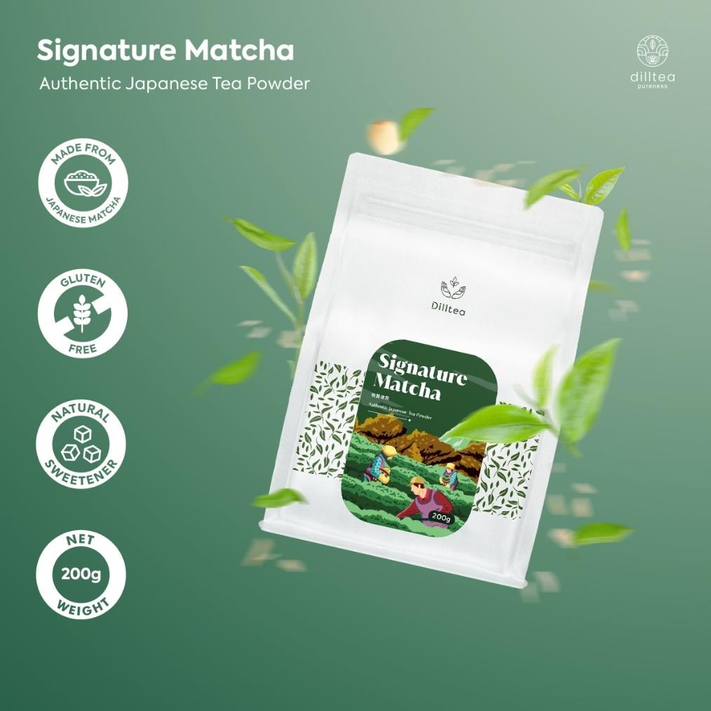 

ASLI DILLTEA SIGNATURE MATCHA POWDER 200GR - BUBUK TEH HIJAU PREMIUM