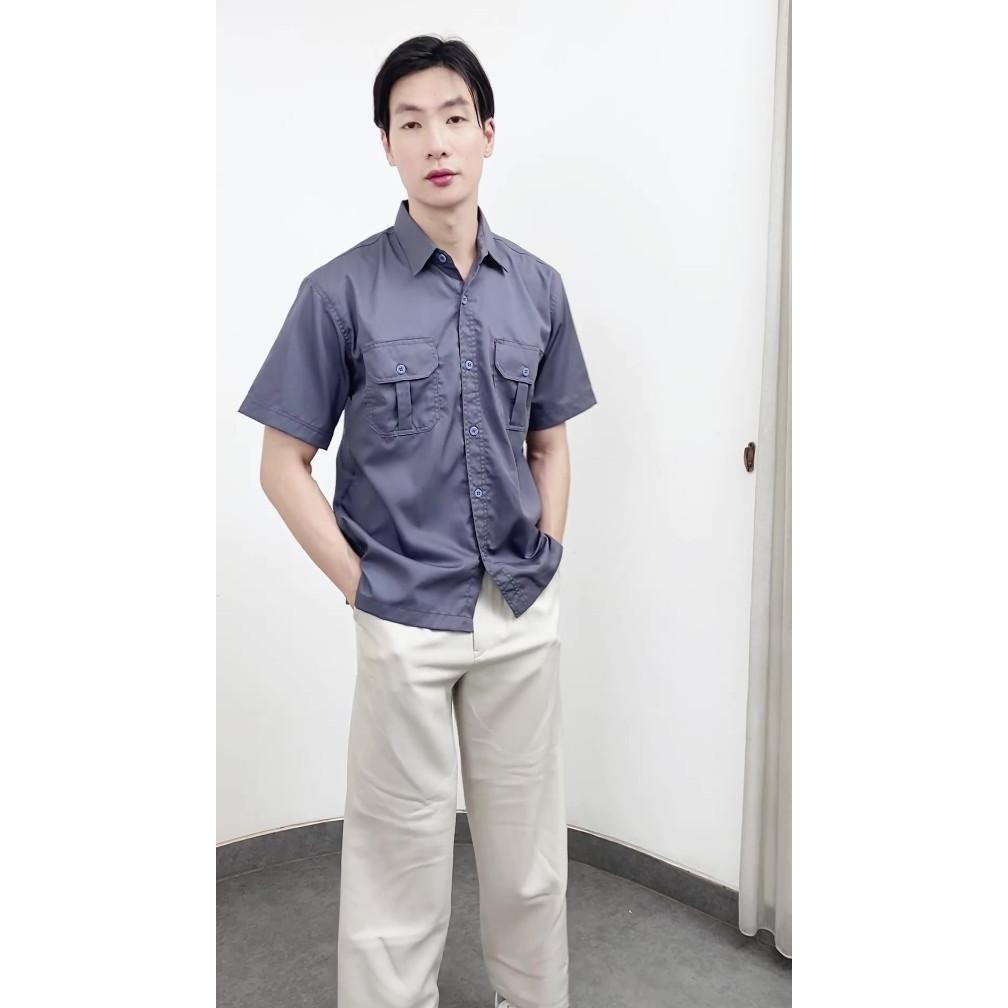 Workshirt Baju Kemeja PDH PDL Lengan Pendek Pria Hem Seragam Pakaian Kerja Taktikal Tactical Dinas L