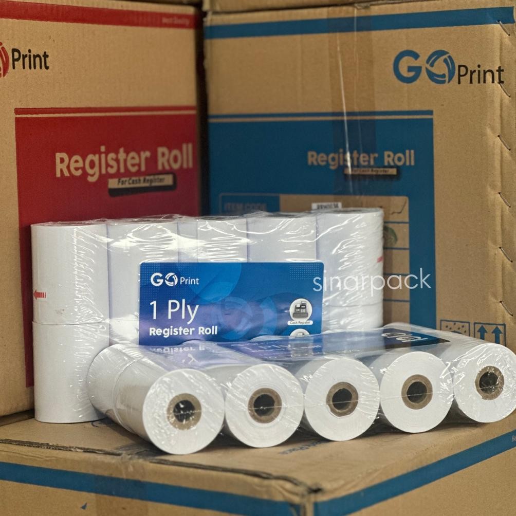 

(ISI 10 ROLL) Kertas Struk Kasir HVS Go Print 75x60 1 Ply / kertas struk HVS register RB07