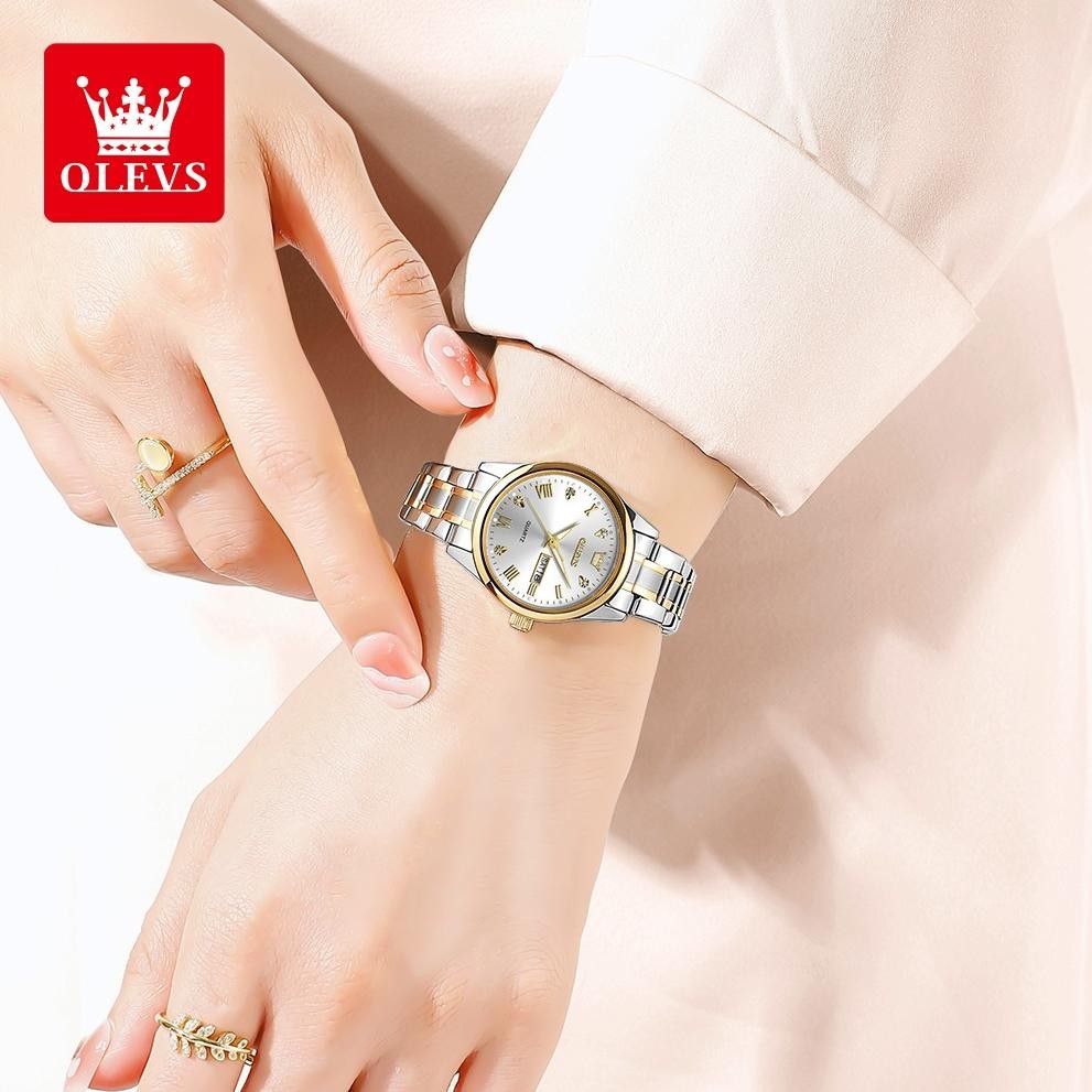 OLEVS Jam Tangan Wanita Kecil Anti Air Cewek Kalender Luminous Women Watch 5563 RB