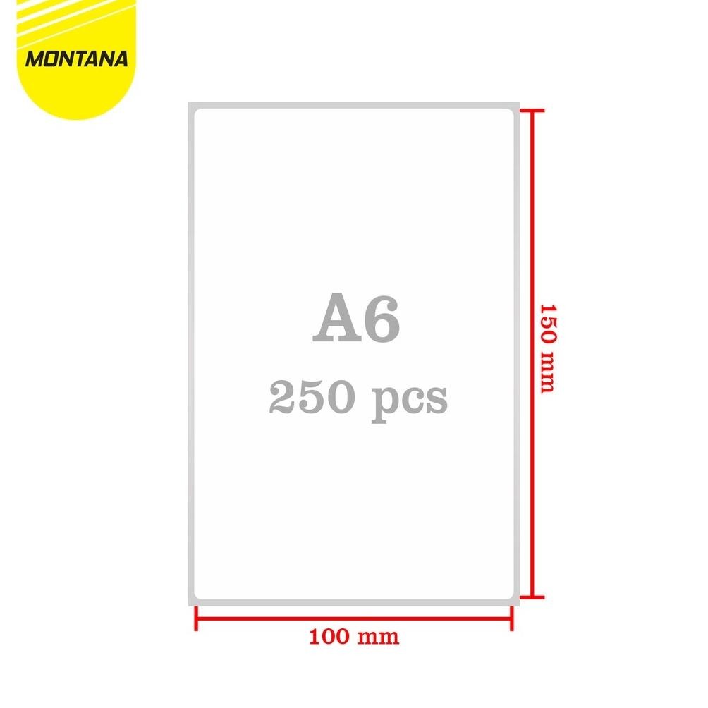 

Montana Kertas Thermal 100 x 150mm / Stiker Label Barcode A6 / 250 Pcs - Roll RB07