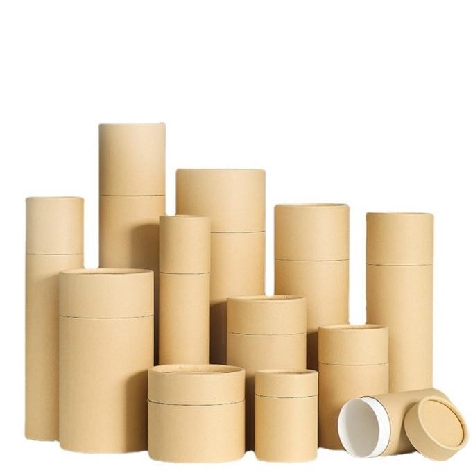 

Kraft Paper Tube Eco Friendly Tea Sealing Storage Snack Candy Box Round Packaging Boxes Kualitas Terbaik Harga Termurah