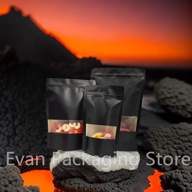 

10/Pcs Black Packaging Zipper Lock Kraft Paper Window Bag Standing Gift Candy Dry Food Tea Packaging Bag Ziplock Bag Kualitas Terbaik Harga Termurah