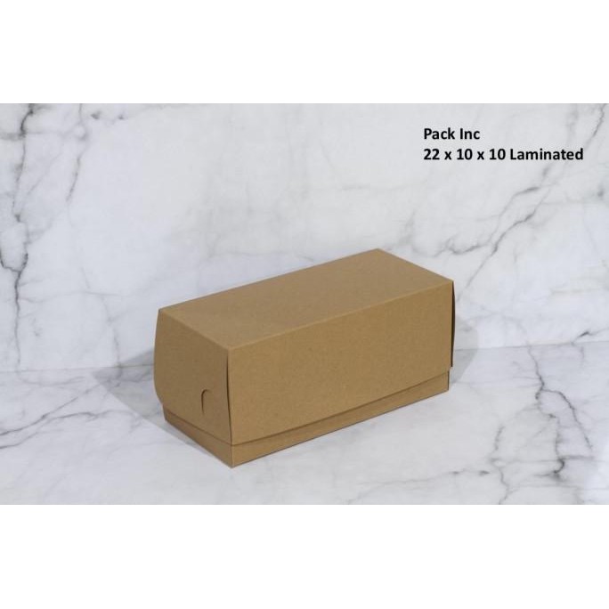 (Expert) Box Kraft Craft Dus Coklat Kue Roti 22x10x10 cm Laminasi 325 Eceran