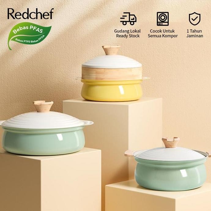 

Terlaris Redchef Panci Sup Casserole Meja Batu Keramik (20/24Cm) Cocok Untuk Semua Kompor Termasuk Induksi