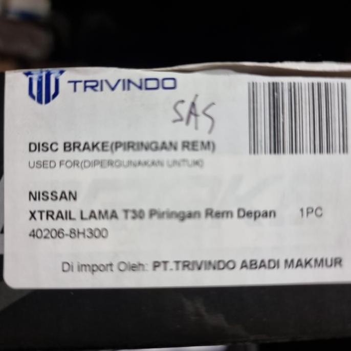 Brake Disc Piringan Rem Depan Nissan Xtrail T30