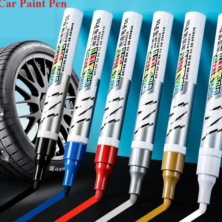 

Car Paint Scratches Repair Brush Pen Waterproof Water Paint Marker Pen Car Tire Tread Care Automotive Black White Red Silver