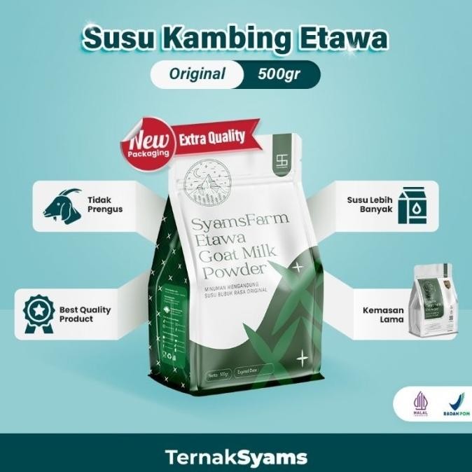 

(Expert) Premium susu kambing etawa bubuk syams 500 gram pure murni