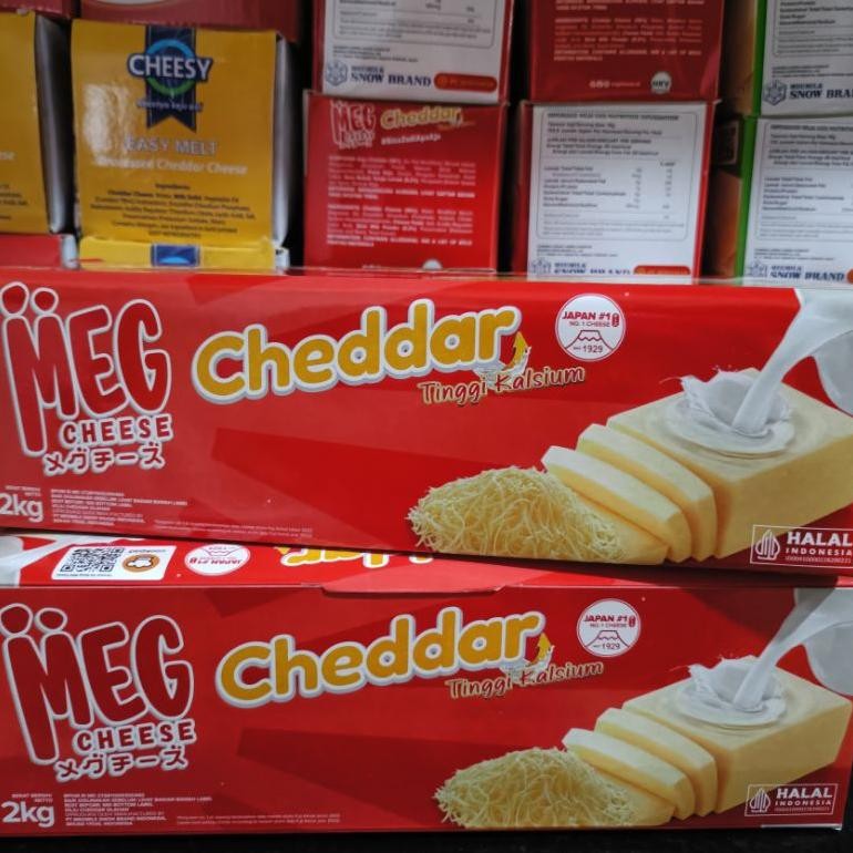 

Baru Keju Meg Cheddar Merah 2kg - Keju Block Serbaguna Harga Terbaik