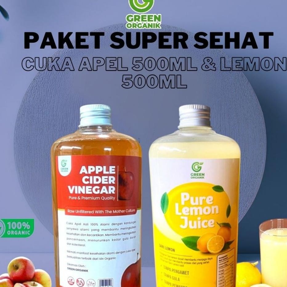 

Green Organik Paket Sehat Cuka Apel Ml Sari Lemon Ml
