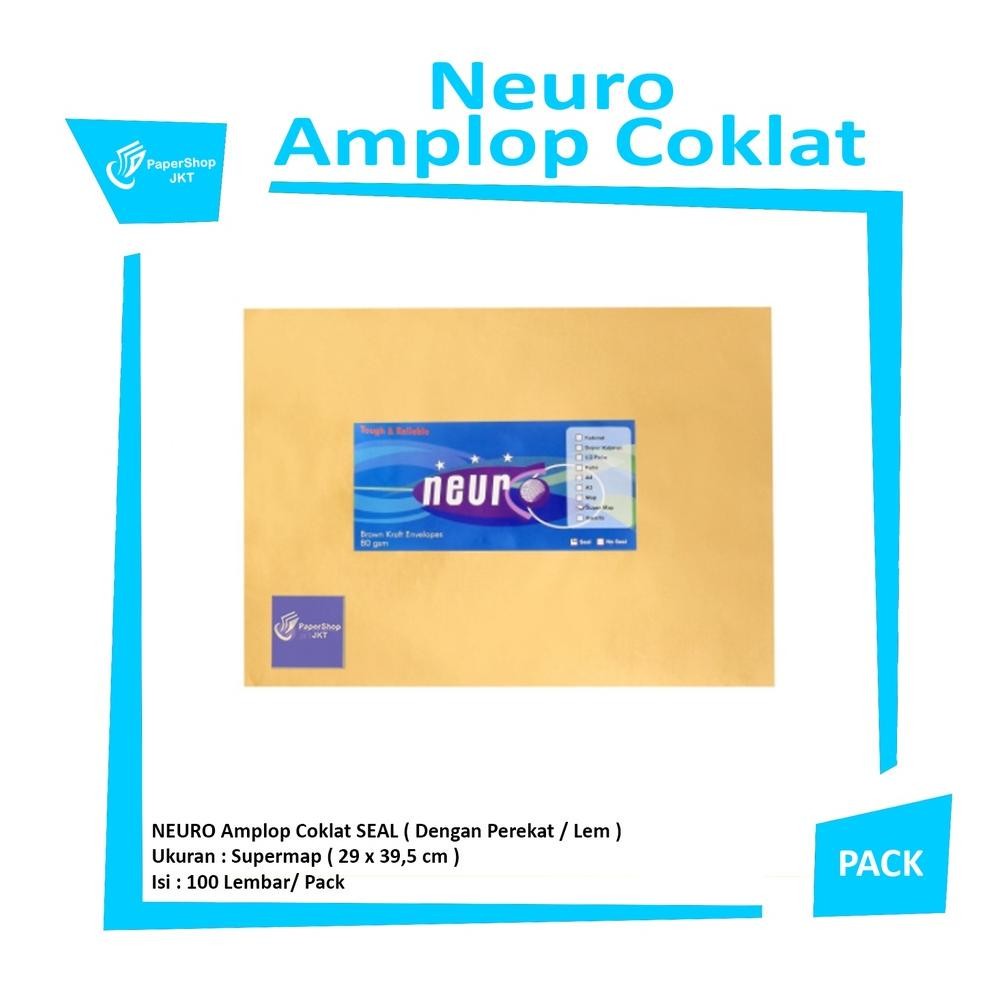 

Baru Amplop Coklat Super Map NEURO 29x39.5 cm Seal - Pack