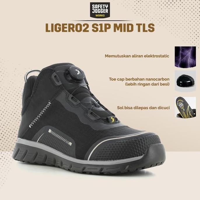 

Terlaris [Gratis Sarung Tangan] Safety Jogger Works Ligero2 S1P Mid Tls Sepatu Safety Sepatu Proyek Nano Carbon Toecap