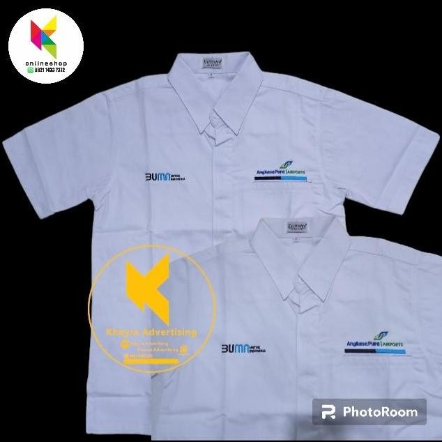 KEMEJA BUMN ANGKASA PURA AIRPORT SERAGAM BAJU PUTIH LENGAN PENDEK
