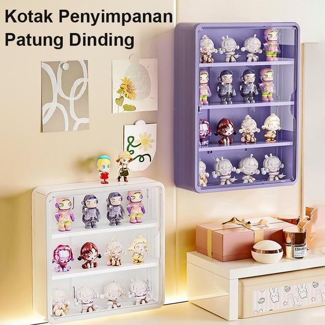 CODRak pajangan mainan gantung akrilik/kotak pajangan kotak buta di dinding/kotak pajangan yang dipa