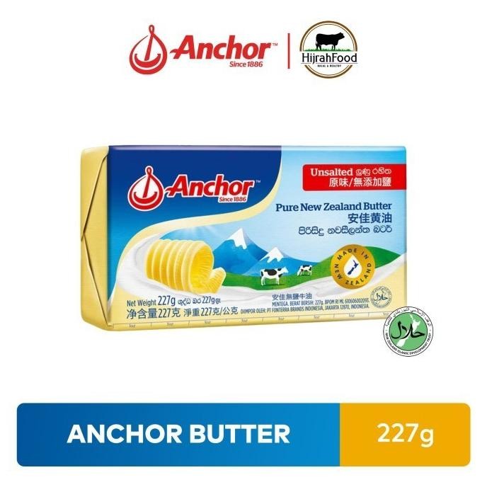 

(Expert) Anchor Pat Butter Unsalted Mentega Asin New Zealand 227 gram