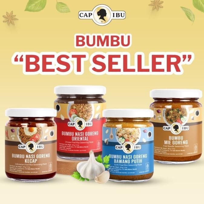 

TERLARIS [BUMBU BEST SELLER] CAP IBU Bumbu Best Seller Nasi Goreng dan Mie Goreng (210 gram) ready