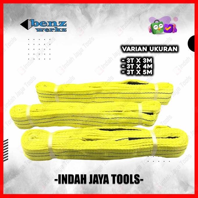 

Terlaris Benz Webbing Sling Belt 3 Ton Kuning - Tali Angkat Double Ply