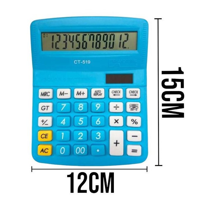 

restock BISA COD GRATIS BATERAI Kalkulator Warna CT- 519 Meja Dagang Calculator 12 DIGIT CT 519 Unik Lucu Termurah Biru Pink Hijau Tosca Hitam Oren Sekolah Matematika Kantor Akuntansi Colorful umum Panel surya CHECK AND CORRECT