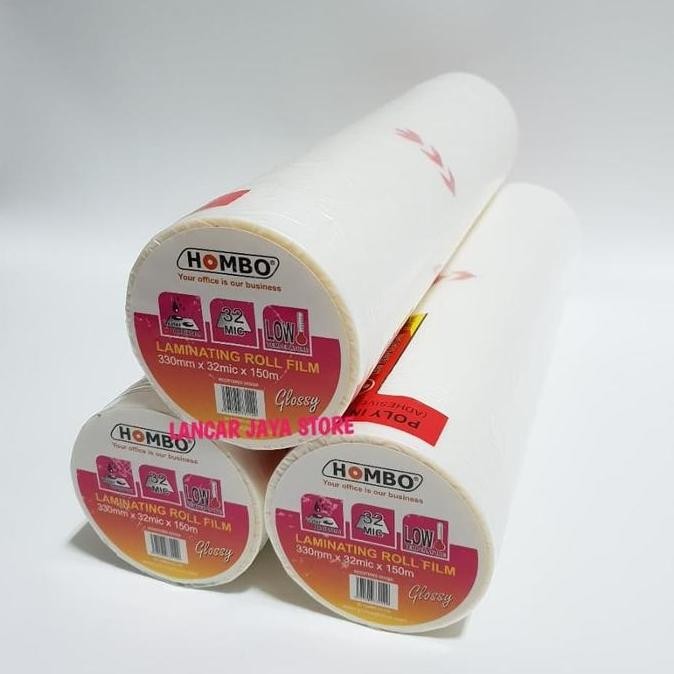 

ready !!! Plastik Laminating Hombo Roll Glossy 330mm x 32Mic x 150m