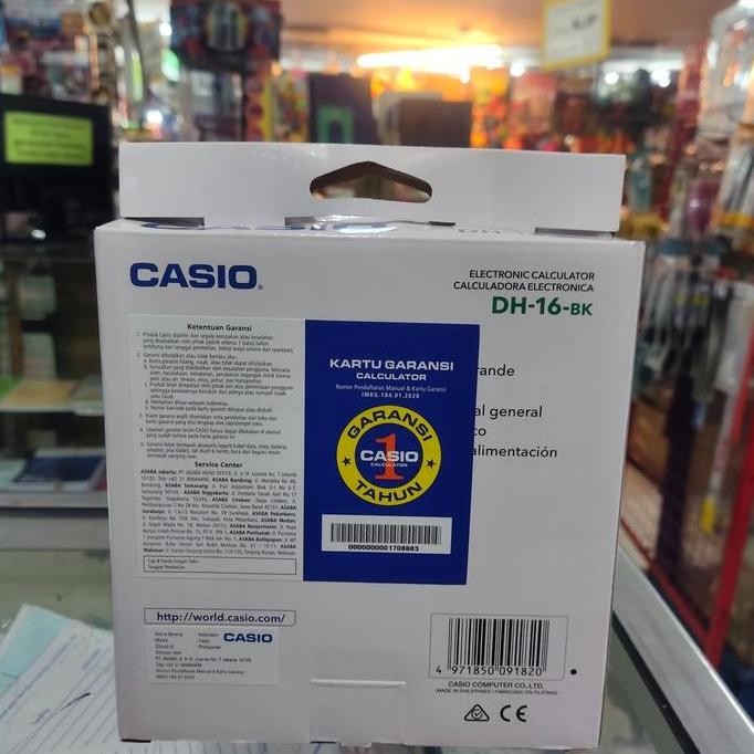 

restock Kalkulator Casio DH 16 BK Original