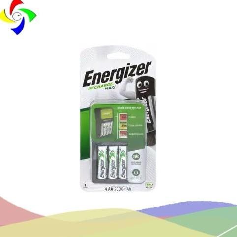 Baterai Charger Aa / Aaa + 4 Baterai Aa 2000 Mah Energizer Maxi