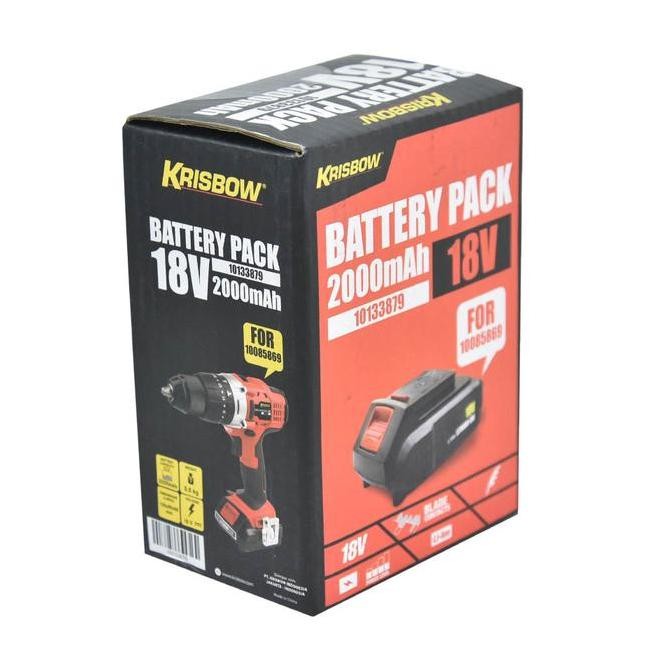 Krisbow Part Baterai Recharge Bor Listrik 18V 2Ah Irab182