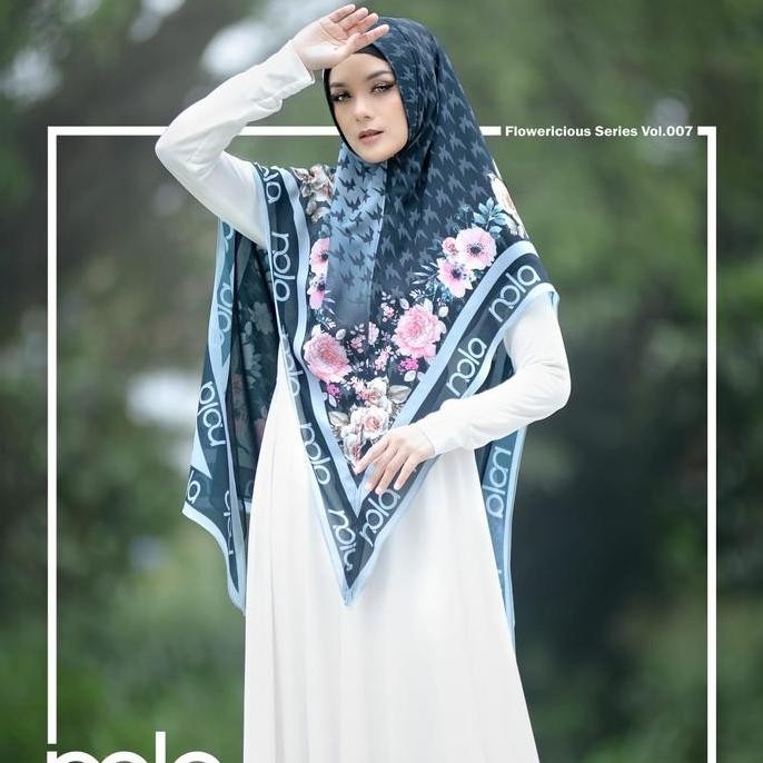 NOLA - Khimar Printing Sultan Motif Bunga Vol 07 Ceruty Muslim Ceruti Layer Syari Kerudung