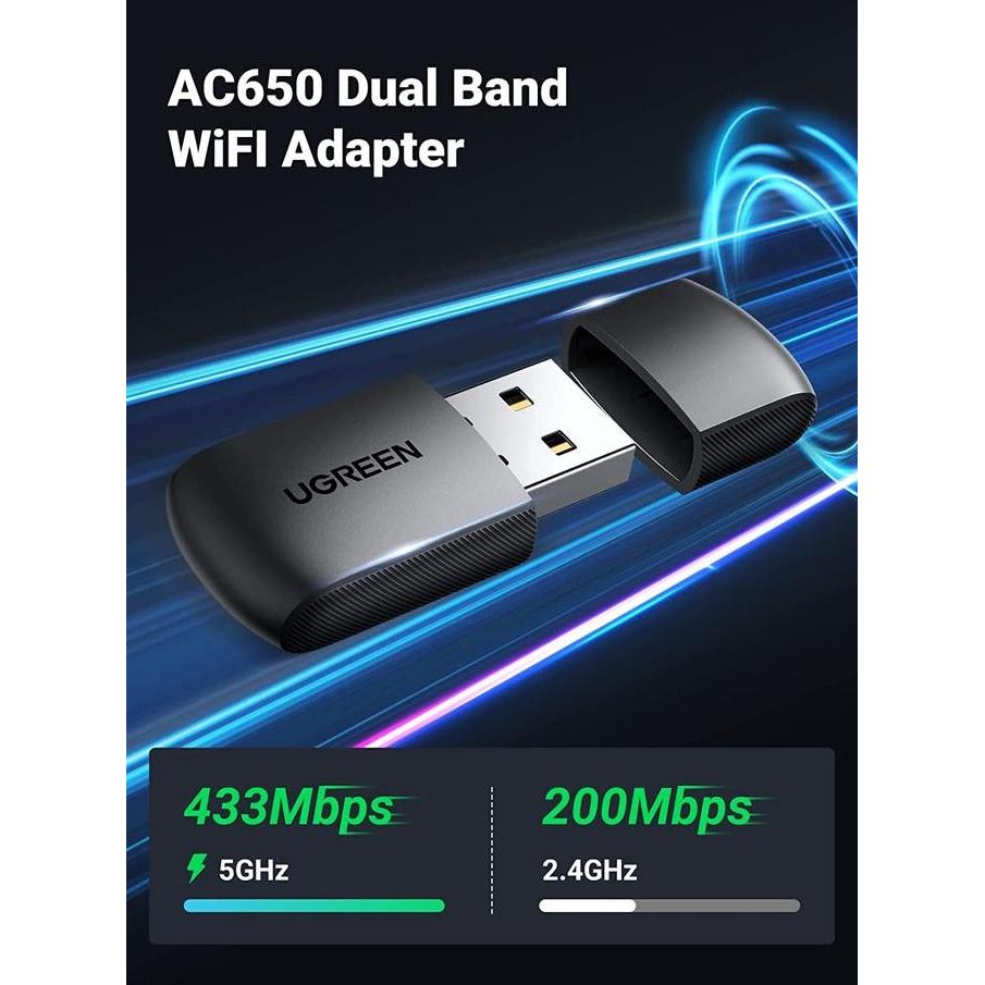 Ugreen Dual-Band 2.4Ghz & 5Ghz Wireless Wifi Usb Adapter Network Card