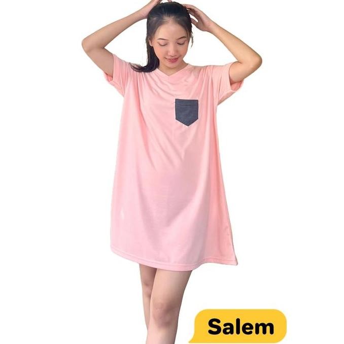 ready stock Mini Dress Homedress Daster Baju Tidur Wanita Ibu-ibu Remaja Bahan Kaos Polos Kekinian N