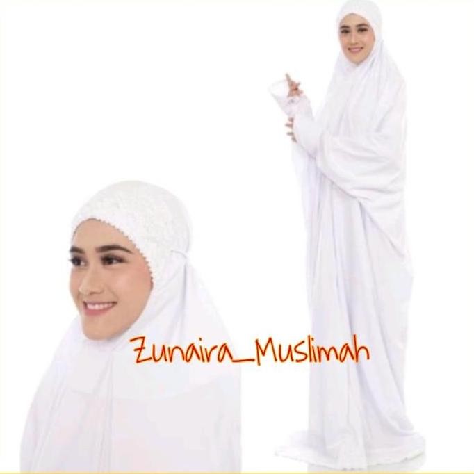 MUKENA TERUSAN KATUN | MARYAM MUKENA DEWASA PUTIH