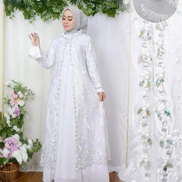 Terbaru gamis ayana outer  full payet Ld 130 Tangan Muslim Wanita Panjang Baju Dress Dewasa Mewah Ce