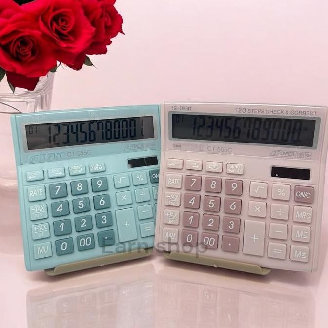 

restock Kalkulator CT-555C Warna Pastel cantik 12 digit CT 555c