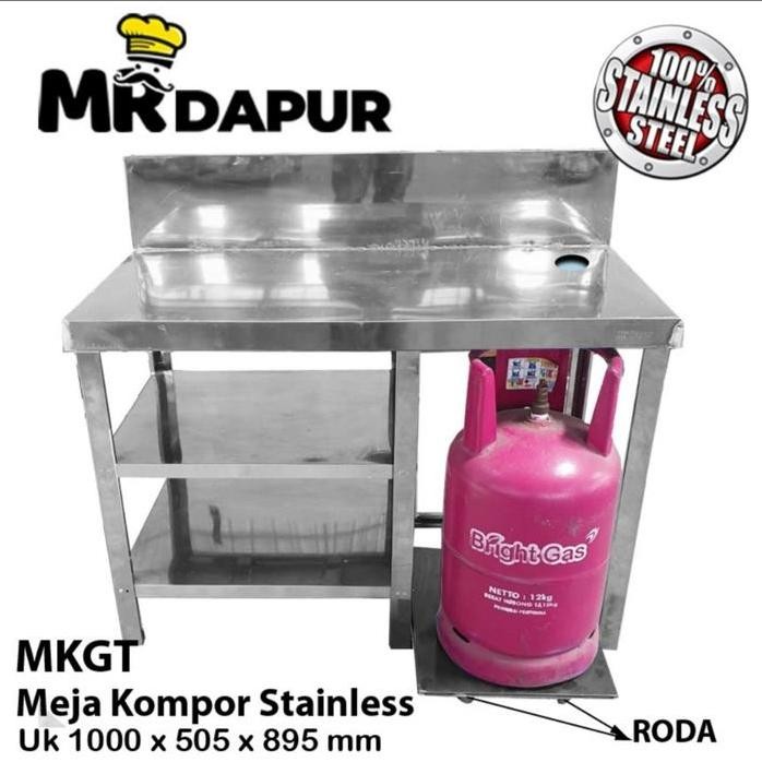 

Terlaris Meja Kompor Stainless Mkgt Mrdapur Dengan Rak Roda Lpg