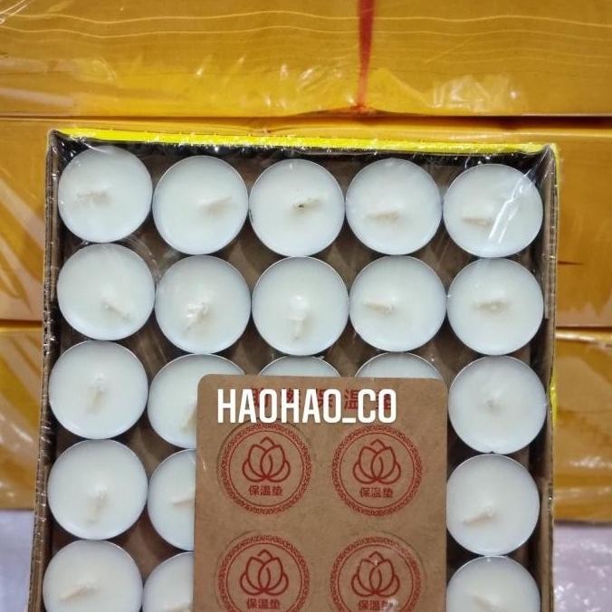 Lilin Bulat Gepeng Kecil isi 100 / Kotak | Merah dan Kuning