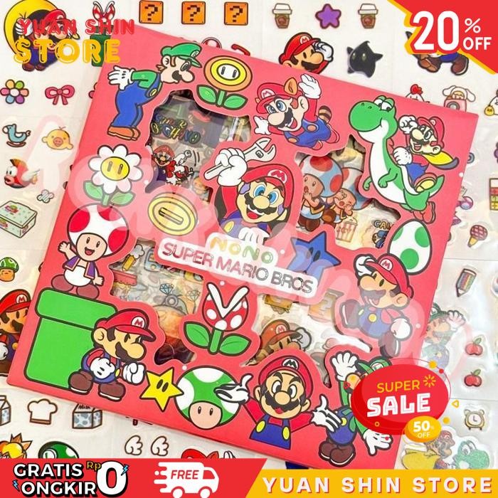 

SUPER MARIO BROS STICKER BOX NONO / MOMO 2D DEKORASI ANAK LAKI LAKI JOURNAL AESTHETIC /JURNAL BINDER STIKER BOX 1 SET ISI 100 GRATIS ONGKIR
