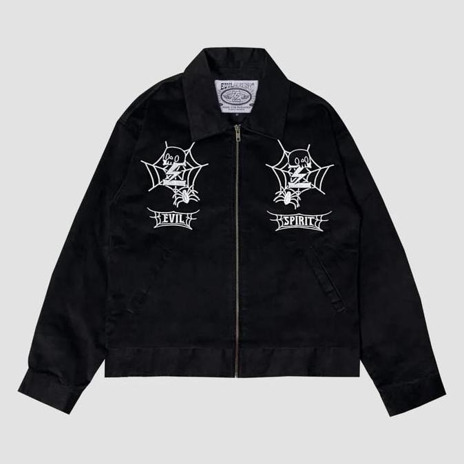 Grosir Evilspirit Jacket Corduroy - Nexa Black Unisex Jaket Atasan Casual Pria Wanita Hitam