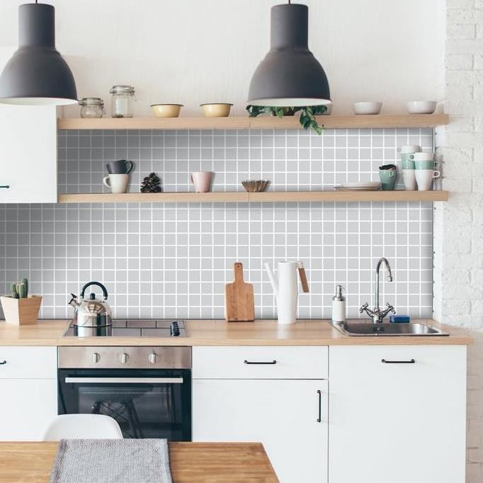 Stiker Tegel Dinding Dapur / Sticker Backsplash Motif Kotak