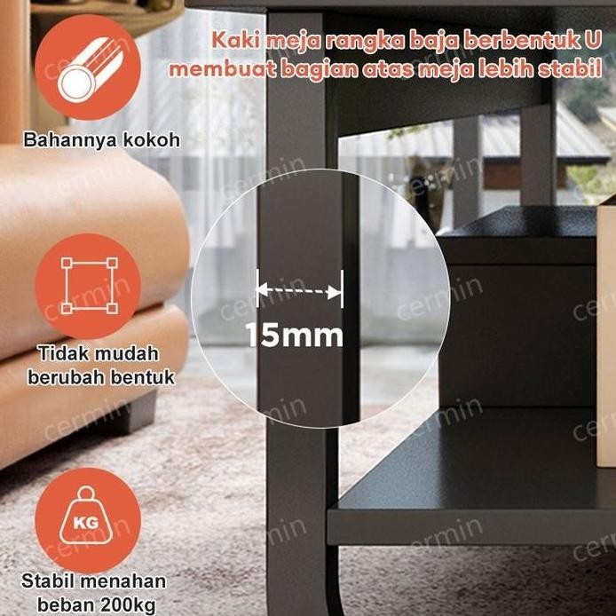 

Terlaris Fufufun Meja Tamu Besi Furnitur 80Cm/100Cm Meja Kopi Meja Pola Marmer Solid Meja Tamu Sederhana Meja Ruang Tamu Furniture