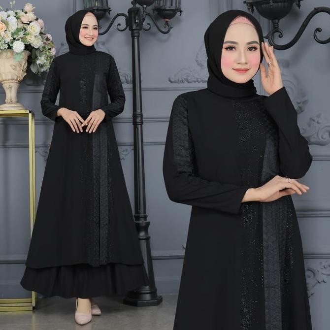 GALERI SICANTIK - COD - Gamis abaya hitam polos bahan jatuh - Abaya Turkey Hitam Polos - Gamis Hitam
