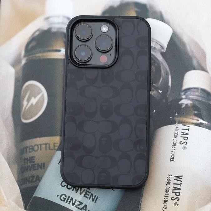 IDNS Hardcase Coach x Bape 01 Black  Case Iphone 11 12 13 Pro Max 14 Pro Max 15 Pro Max