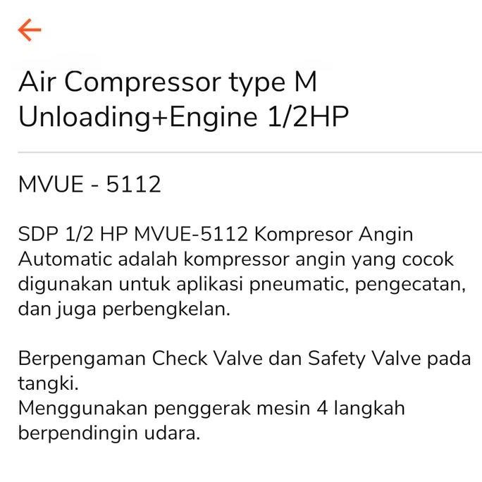 Sale Sdp 1/2Hp Kompresor With Engine Shark 5.5Hp Bensin & Tank Angin 65L