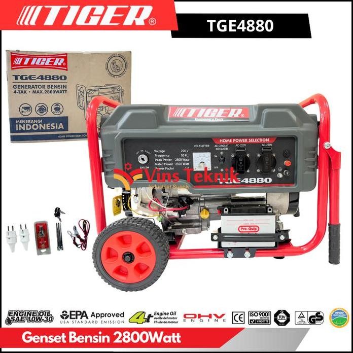 

Terlaris Mesin Genset 2800Watt Gasoline Generator Tiger Tge4880